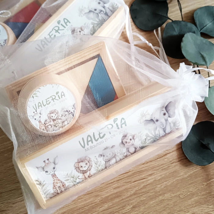 Set de juegos personalizados para invitados de bautizo y cumpleaños infantil - De moi a toi