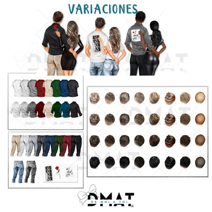 Regalos originales para enamorados con ilustraciones de clipart personalizadas - de moi a toi