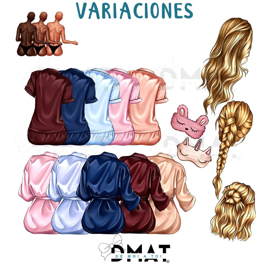 Regalos originales con ilustración personalizada para dama de honor y mejores amigas - de moi a toi