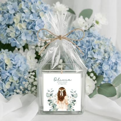 Vela personalizada como detalle de invitados comunión niña