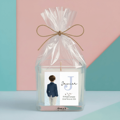 Vela personalizada como detalle personalizado para invitados de comunión