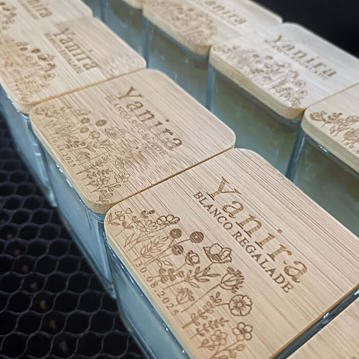 Velas personalizadas grabadas a láser