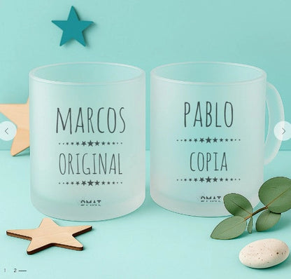 Taza personalizada de cristal para regalar a padre e hijo - De moi à toi