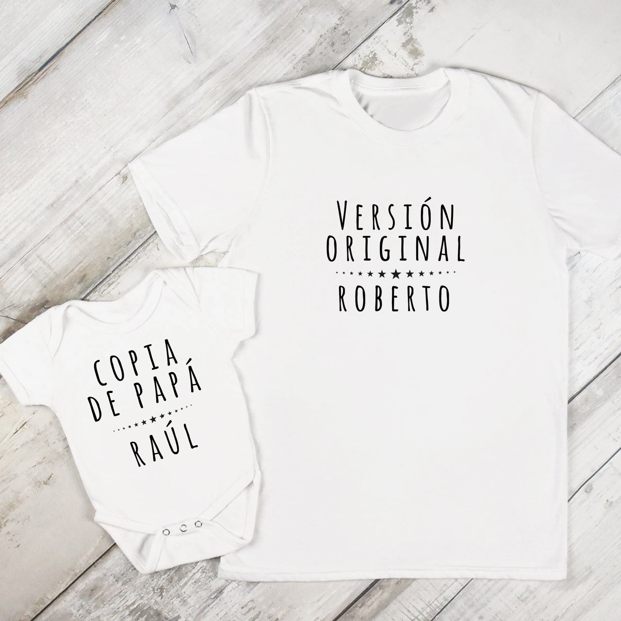 Camiseta y body personalizado - Versión original y copia