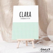 Cartel personalizado candy bar bautizo  diseño vichy - de moi a toi