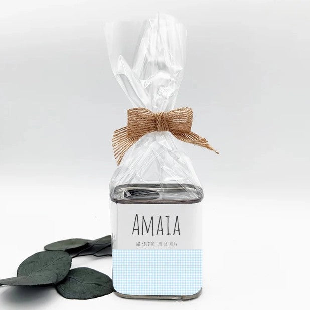 AOBE personalizado como regalo para invitados de celebración - Bautizo, comunión diseño Vichy