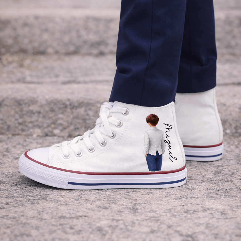 zapatillas personalizadas niño comunion con nombre y retrato