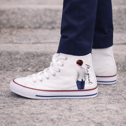 zapatillas personalizadas niño comunion con nombre y retrato
