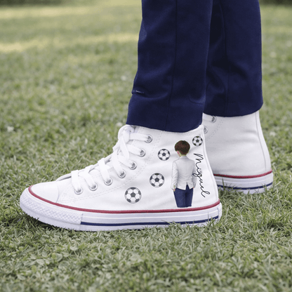Regalo original niño zapatillas personalizadas diseño futbol