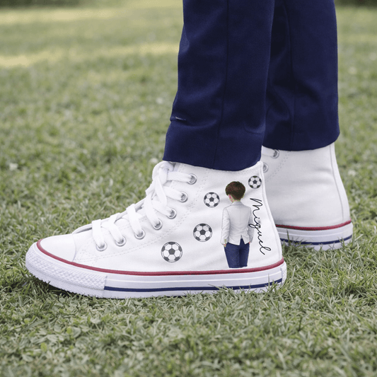 Regalo original niño zapatillas personalizadas diseño futbol