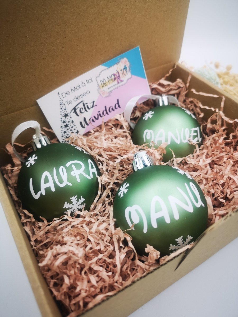 Bolas de navidad personalizadas con nombr- De Moi à Toi Regalos