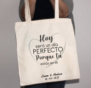 Bolsa tela personalizada - Día Perfecto - Regalo original personalizado - DE MOI À TOI