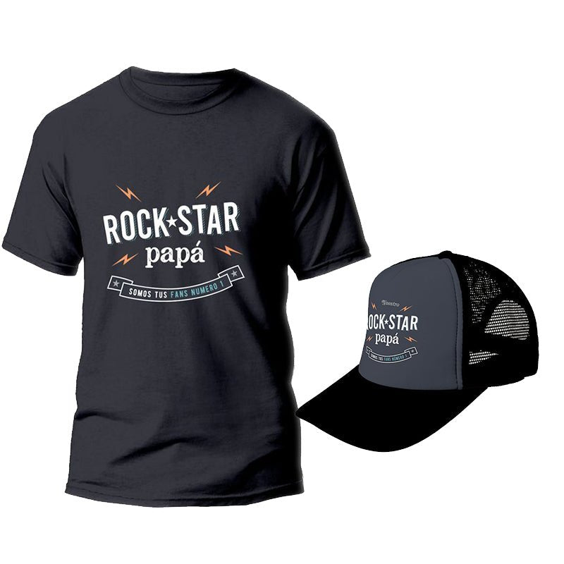 Camiseta y Gorra para papá Rockstar (Unidades limitadas) - Regalo original personalizado - DE MOI À TOI