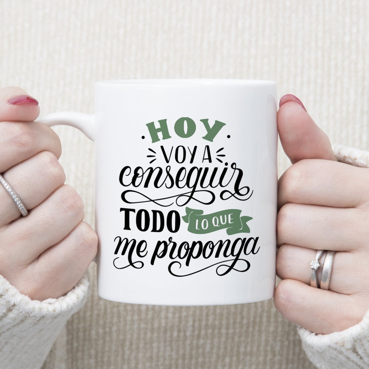 Hoy voy a conseguir todo - Taza Motivadora con nombre - Regalo original personalizado - DE MOI À TOI