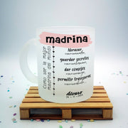 Madrina y Padrino - Taza de cristal con nombre - Regalo original personalizado - DE MOI À TOI