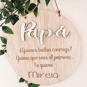 Placa de madera para padre de la novia - Regalo original personalizado - DE MOI À TOI