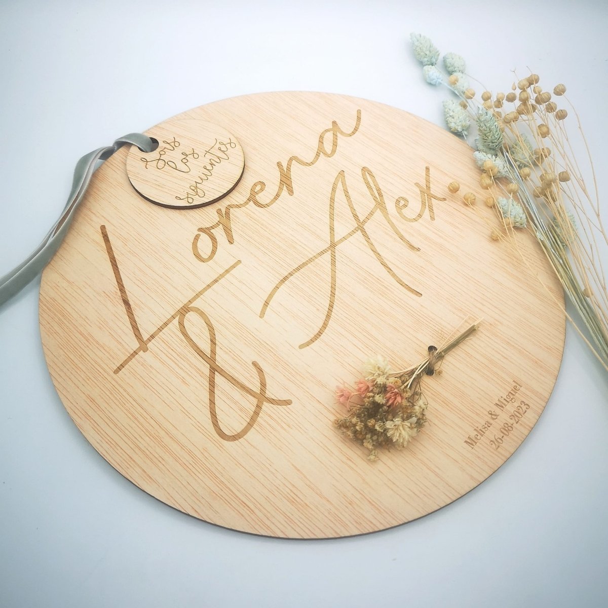 Placa madera sois los siguientes con flores - Regalo original personalizado - DE MOI À TOI
