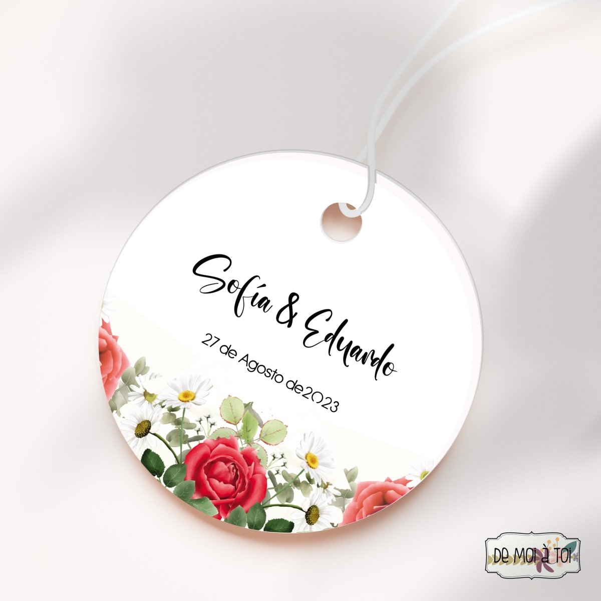 Red Flower - Etiquetas para regalos - Regalo original personalizado - DE MOI À TOI