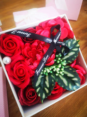 Rojo - Flores eternas en caja - Regalo original personalizado - DE MOI À TOI