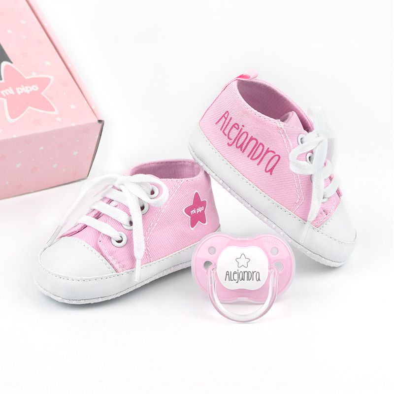 Set zapatillas y chupete personalizado para bebés - Regalo original personalizado - DE MOI À TOI