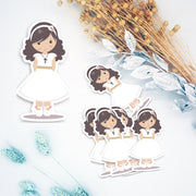 Sticker muñeco de comunión Martina - Regalos originales personalizados - DE MOI À TOI |DMAT