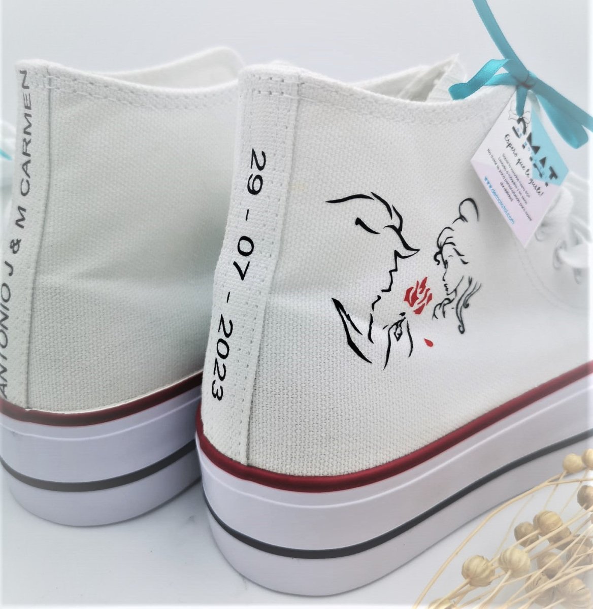 Zapatillas personalizadas lona - Bella y la bestia - Regalo original personalizado - DE MOI À TOI