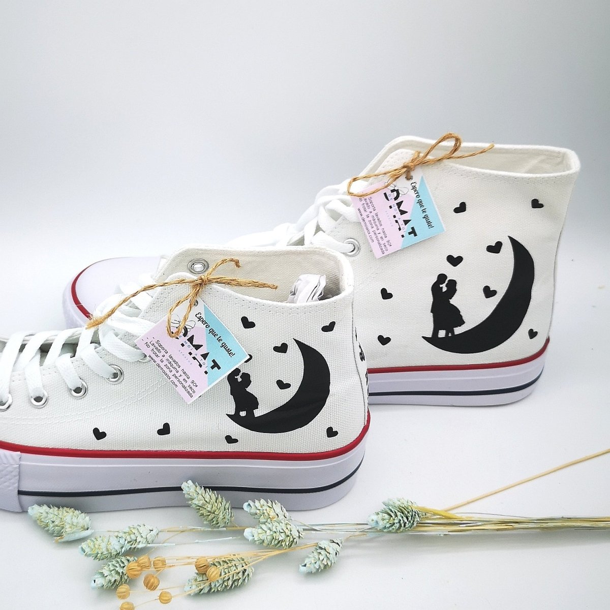Zapatillas personalizadas lona - Love Moon - Regalo original personalizado - DE MOI À TOI